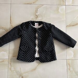 Girls' Black Polka Dot Quilted Jacket